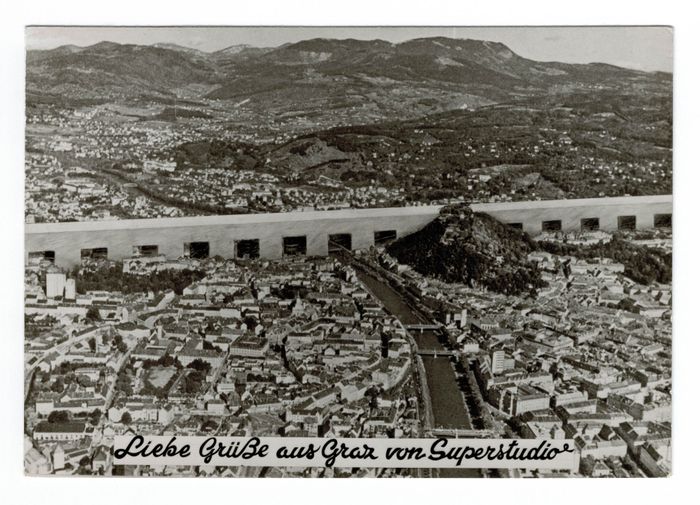 Superstudio, Liebe Grüße aus Graz von Superstudio (Ansichtskarte), 1969