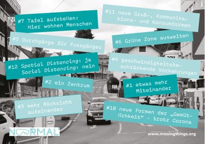 Erste Themen für den „Third World Congress of the Missing Things“ von transparadiso, der von 
3.7.-4.7.2021 bei der Pfarre St.Paul in der Eisteichsiedlung in Waltendorf stattfinden wird, wurden bereits von der Bevölkerung genannt. (siehe: www.missingthings.org)