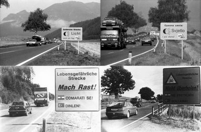 Ausstellung „Gastarbajteri. 40 Jahre Arbeitsmigration“ (Initiative Minderheiten/Wien Museum, 2004). Aus der Station „Gastarbeiterroute“ von Peter Payer. Bildarchiv: Kleine Zeitung, Graz Fotoagentur: GEPA-pictures, Graz Mit freundlicher Genehmigung der Initiative Minderheiten